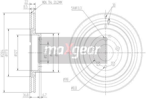 Jarrulevy MAXGEAR 19-0995