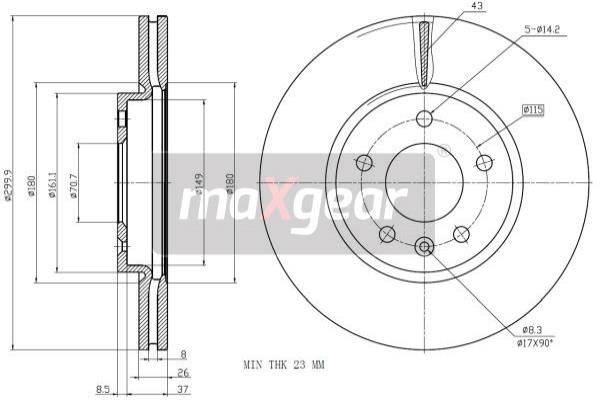 Jarrulevy MAXGEAR 19-2332