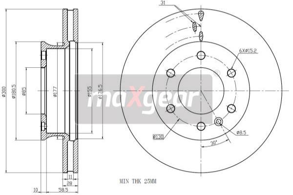 Jarrulevy MAXGEAR 19-1052