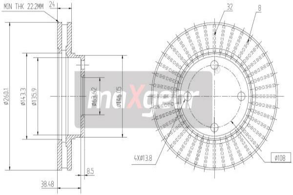 Jarrulevy MAXGEAR 19-0708