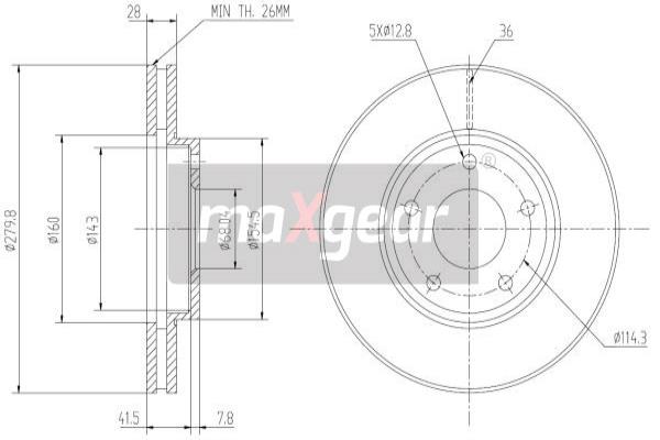 Jarrulevy MAXGEAR 19-0951MAX