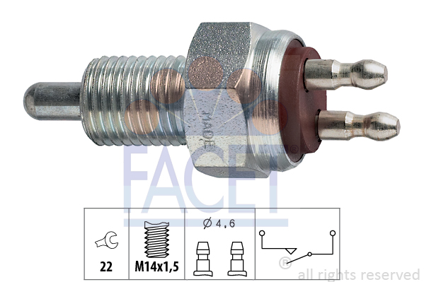 Kytkin, peruutusvalo FACET 7.6007