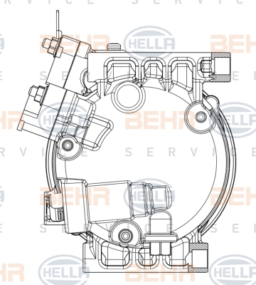 Kompressori, ilmastointilaite HELLA 8FK 351 008-211