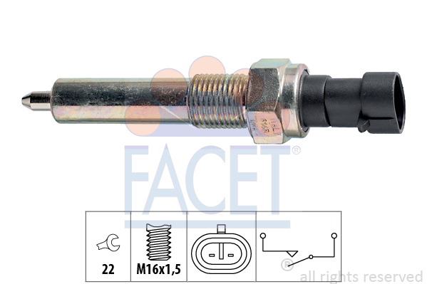 Kytkin, peruutusvalo FACET 7.6143