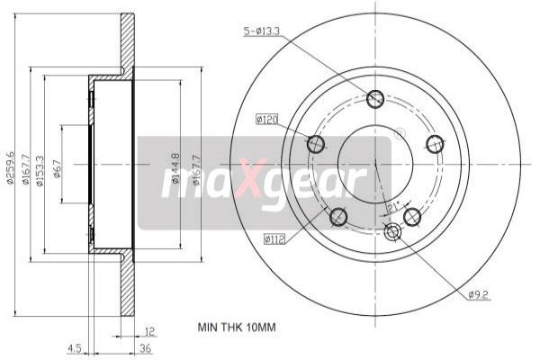 Jarrulevy MAXGEAR 19-1193