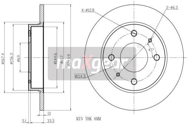 Jarrulevy MAXGEAR 19-1955MAX