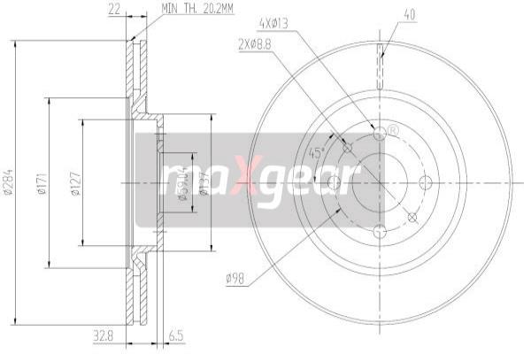 Jarrulevy MAXGEAR 19-1025
