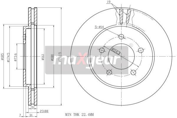 Jarrulevy MAXGEAR 19-1004