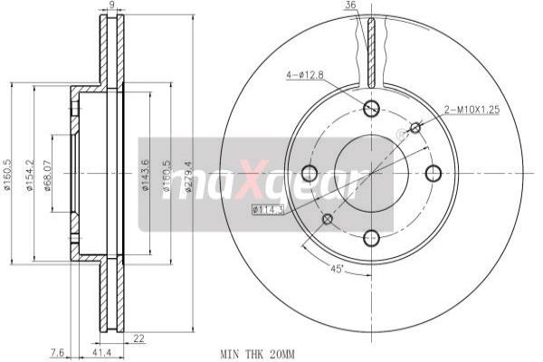 Jarrulevy MAXGEAR 19-0735