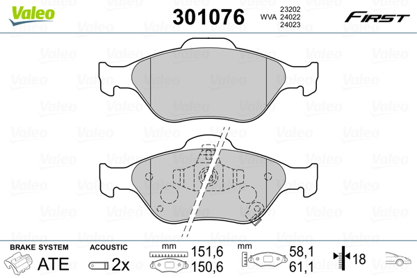 Jarrupalasarja, levyjarru VALEO 301076