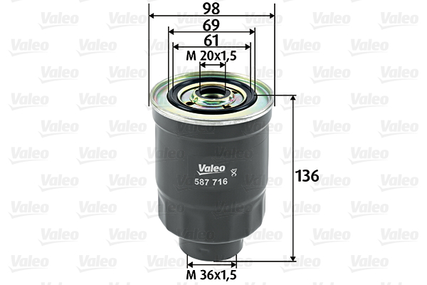 Polttoainesuodatin VALEO 587716