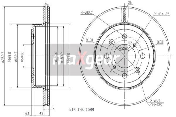 Jarrulevy MAXGEAR 19-1045MAX
