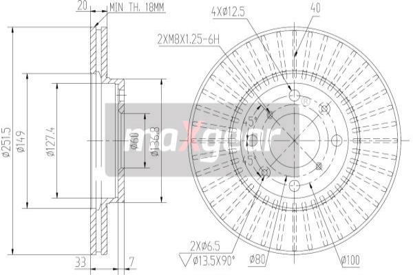 Jarrulevy MAXGEAR 19-1871MAX
